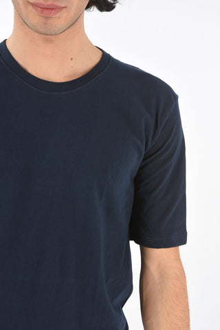 T-Shirt Girocollo in Cotone con Spacchi Laterali