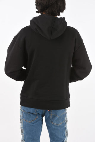 Hoodie Sweatshirt with Logo Print and Studs