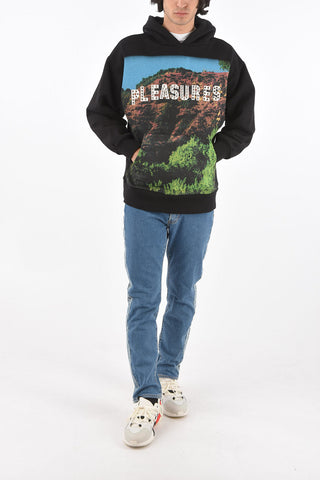 Hoodie Sweatshirt with Logo Print and Studs
