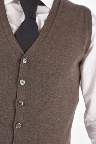 Front Buttoned Virgin Wool Vest