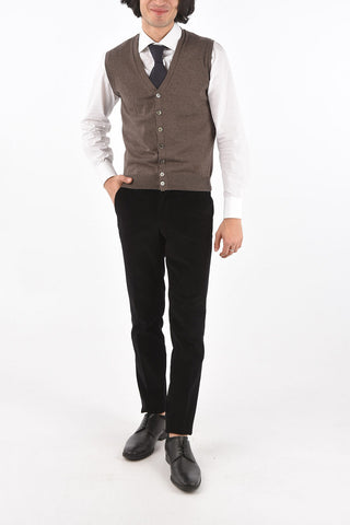 Front Buttoned Virgin Wool Vest