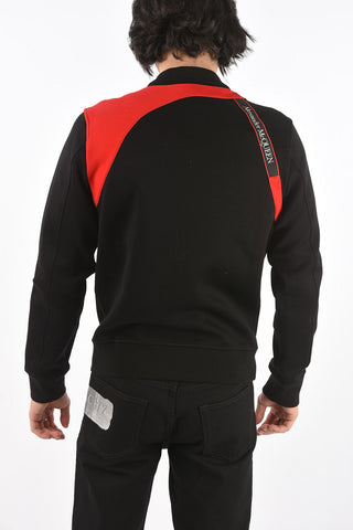 Suspender Two Tone Sweatshirt with Front Zip