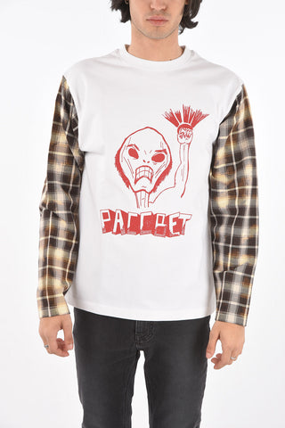 Tartan long sleeve t-shirt with print