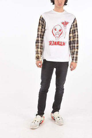 Tartan long sleeve t-shirt with print