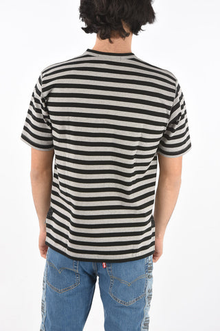COMMES DES GARÇONS striped t-shirt with visible stitching