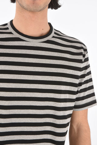 COMMES DES GARÇONS striped t-shirt with visible stitching