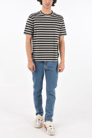 COMMES DES GARÇONS striped t-shirt with visible stitching