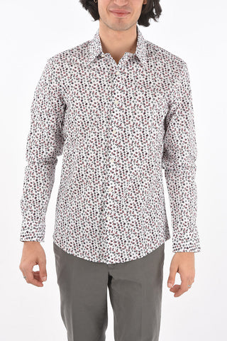 Camicia SLIM FIT in Cotone Stretch con Motivo Floreale