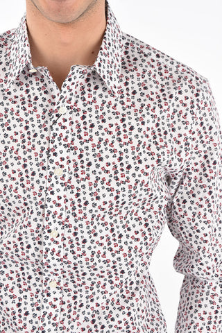 Camicia SLIM FIT in Cotone Stretch con Motivo Floreale