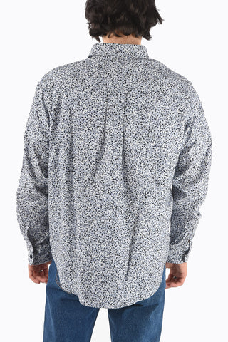 Camicia in Velluto con Motivo Astratto e Taschino