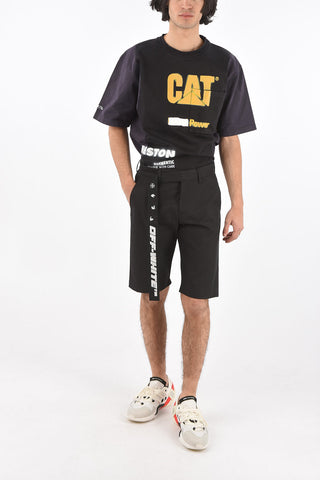 Logo Belt Cotton Blend Shorts
