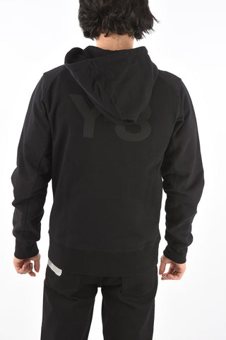 Y-3 YOHJI YAMAMOTO Zipped Hooded Sweatshirt with Logo Print