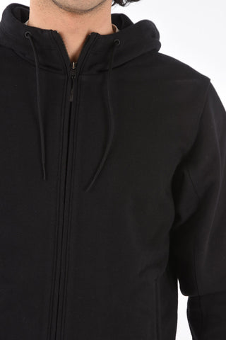 Y-3 YOHJI YAMAMOTO Zipped Hooded Sweatshirt with Logo Print