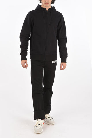 Y-3 YOHJI YAMAMOTO Zipped Hooded Sweatshirt with Logo Print