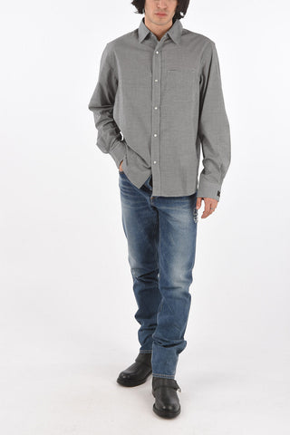 Breast-pocket Gingham Cotton Shirt