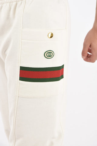 2 Pocket Contrasting Band Cotton Joggers