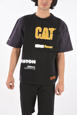 Crew Neck CAT POWER Cotton T-Shirt