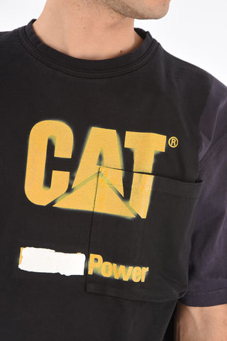 Crew Neck CAT POWER Cotton T-Shirt