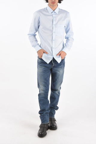 Camicia in Cotone Jacquard Monogram con Taschino