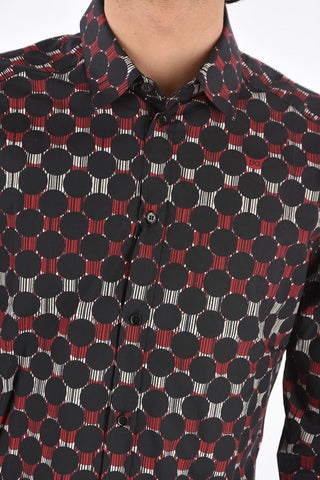 GOLD Camicia in Cotone con Motivo Geometrico