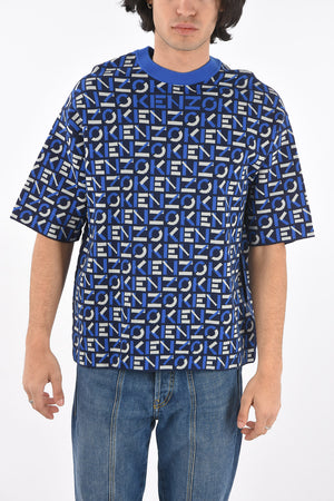 T-Shirt Girocollo in Tessuto Monogram