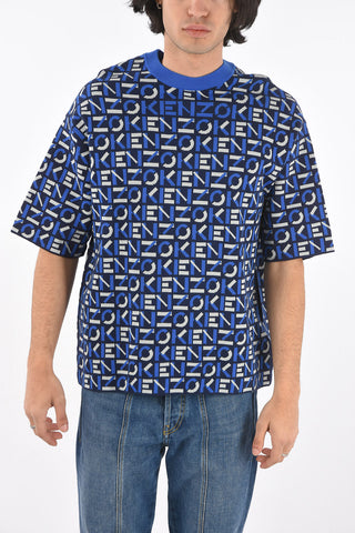 Crew Neck Monogram Fabric T-Shirt