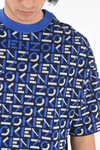 Crew Neck Monogram Fabric T-Shirt