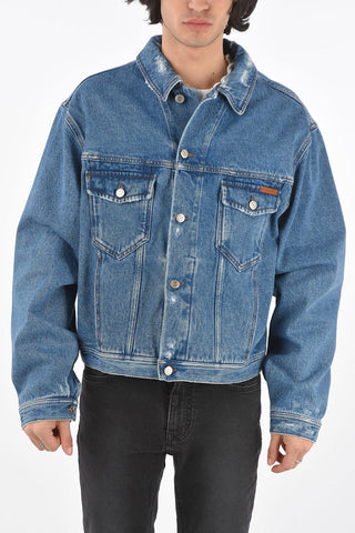 Printed distressed BRUCE OVER denim jacket