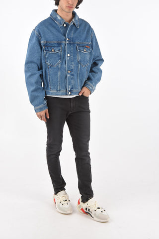 Printed distressed BRUCE OVER denim jacket