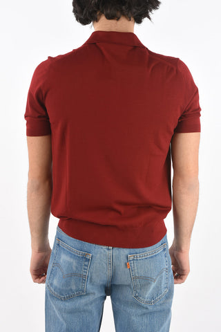 Short-sleeved Brushed Virgin Wool Polo