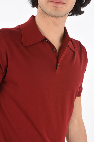 Short-sleeved Brushed Virgin Wool Polo