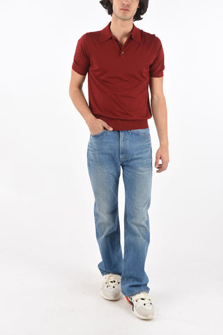 Short-sleeved Brushed Virgin Wool Polo