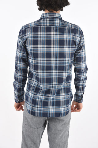 Standard Collar Plaid Check Cotton Shirt
