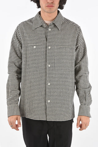 mini check asymmetrical shirt with breast pockets