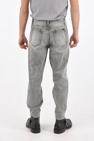 Jeans 5 Tasche Cropped con Vita Regolare