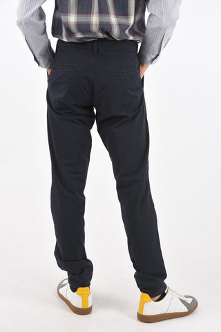 Chino pants with drawstring and double pleat