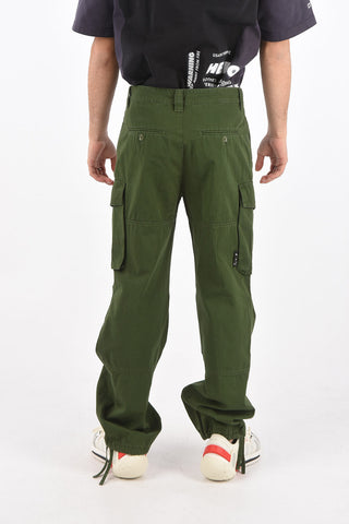 Pantaloni Cargo in Cotone con Fondo con Coulisse
