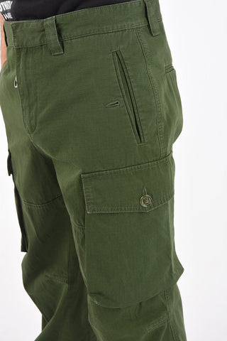 Pantaloni Cargo in Cotone con Fondo con Coulisse