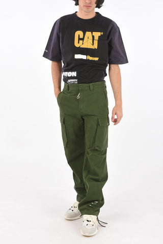 Pantaloni Cargo in Cotone con Fondo con Coulisse