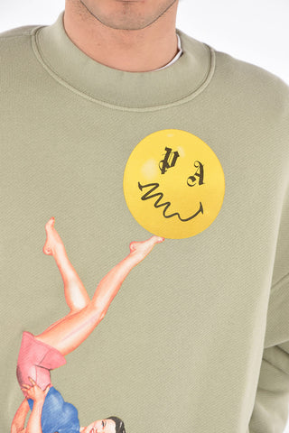 SMILEY printed crewneck sweatshirt JUGGLER PIN UP