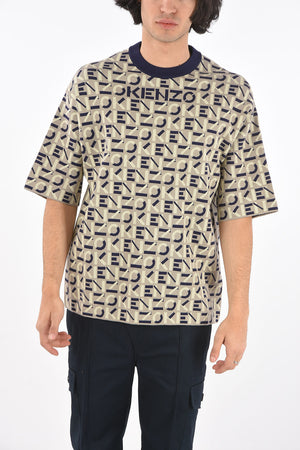T-Shirt Girocollo in Tessuto Monogram