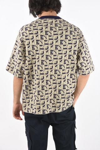 Crew Neck Monogram Fabric T-Shirt