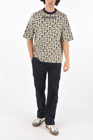 Crew Neck Monogram Fabric T-Shirt