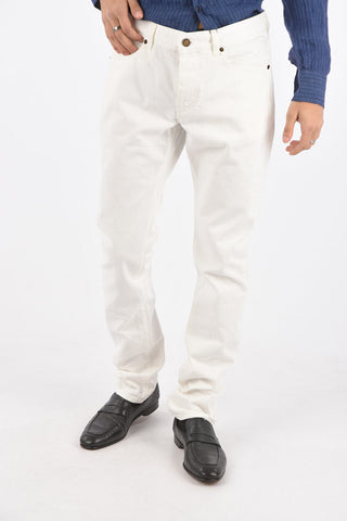 Pantaloni 5 Tasche in Denim con Passanti