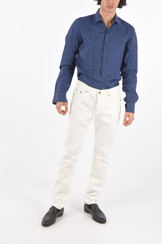 Pantaloni 5 Tasche in Denim con Passanti