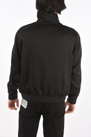 Embroidered track sweatshirt with zip closure