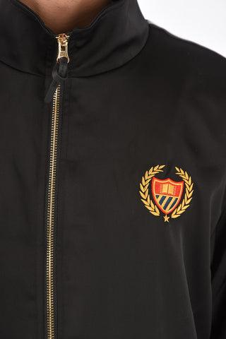 Embroidered track sweatshirt with zip closure
