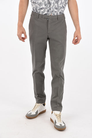 skinny Fit Chino Pants with Hidden Closure