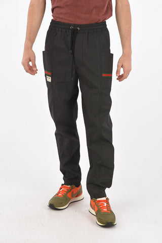 Elastic Waistband Cotton Cargo Pants