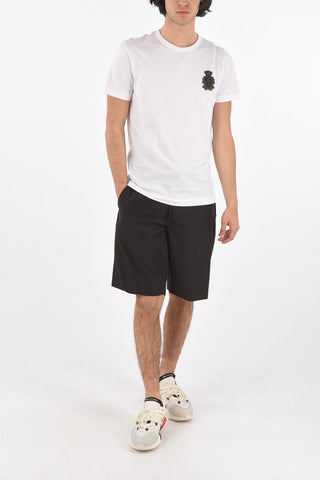 Crew Neck Logo Patch Cotton T-Shirt